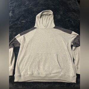 American Eagle Outfitters Gray Color Block Hoodie